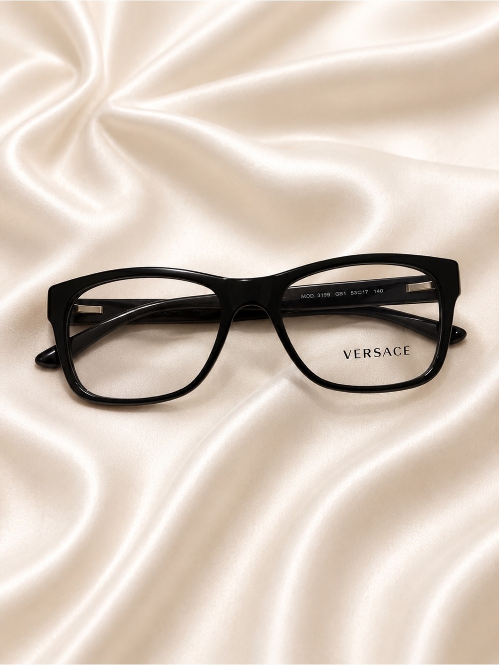 Versace Black Women's Rectangular Optical Eyeglasses